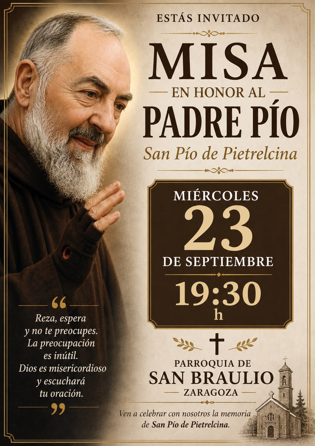 Nace en nuestra parroquia el grupo de Oración del Padre Pío «San Braulio»